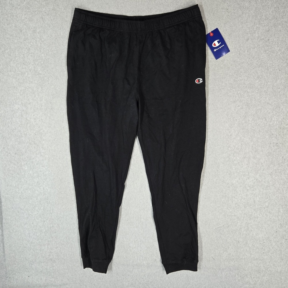 Champion Men Activewear Pants XL Black Everyday Cotton Jogger 27" Inseam NWT